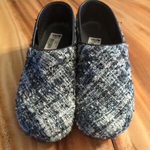 NWT Sanita Tilly Tweed Woven Professional Clogs‎ Black/Grey Women's EU 40 US 9